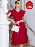  Đầm đỏ xếp ly cổ thuỷ thủ [LM x ND] 