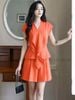  Set áo tầng cam quần short 