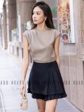  Set áo nâu chân váy xếp ly 