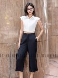  Set áo croptop trắng quần suông lửng [TÂM x ND] 