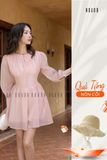  [TẶNG NÓN] Đầm hồng voan nhún ngực [TÂM x ND] 