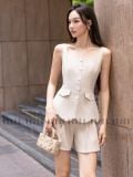  Set áo quần nude peplum [TÂM x ND] 
