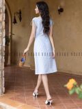  [TẶNG NÓN] Đầm caro xanh cổ đổ [TÂM x ND] 