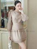  Đầm nude voan đính hoa 