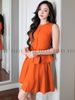  Set áo váy cam xếp ly 
