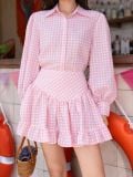 Set áo váy sơ mi caro hồng [TÂM x ND] 