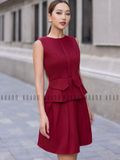  Set áo sát nách chân váy đỏ xếp ly [LM x ND] 