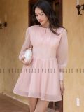  [TẶNG NÓN] Đầm hồng voan nhún ngực [TÂM x ND] 