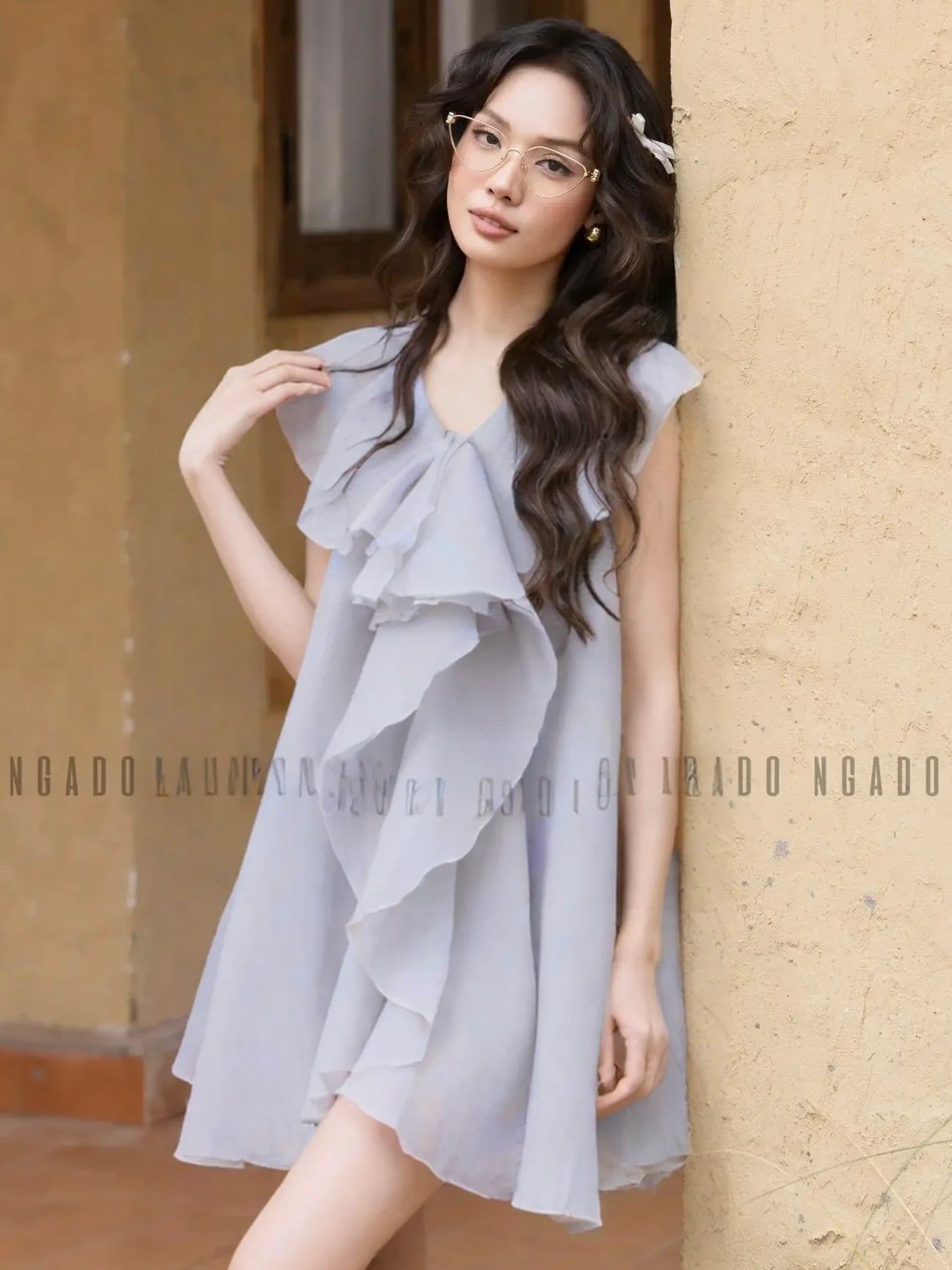  Đầm voan xám phối bèo [TÂM x ND] 