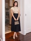  Set áo cổ nơ chân váy tùng xoè 