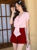 Set áo hồng quần short đỏ [TÂM x ND] 