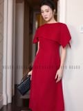  Đầm đỏ vạt xéo 