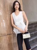  Set áo trắng nơ xoắn quần lửng [TÂM x ND] 