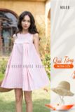  [TẶNG NÓN] Đầm caro hồng xếp ly đính nơ [TÂM x ND] 