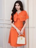  Đầm cam ngắn tay 