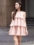  Đầm cổ yếm xếp tầng [TÂM x ND] 