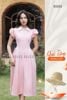  [TẶNG NÓN] Đầm hồng cổ trắng tay nhún [TÂM x ND] 