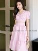  Set áo váy hồng nhạt 