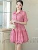  Đầm babydoll caro đỏ cổ sơ mi [TÂM x ND] 