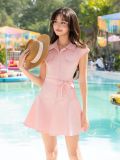  Đầm hồng cổ sơ mi tay con [TÂM x ND] 