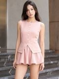  Set áo gile hồng quần bí [TÂM x ND] 