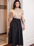 Set áo cổ nơ chân váy tùng xoè 
