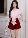  Set áo hồng quần short đỏ 