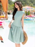 Đầm cổ thuyền dây rút vai [TÂM x ND] 