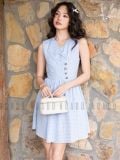  Đầm caro xanh xếp ly [TÂM x ND] 