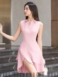 Đầm hồng phối tầng 