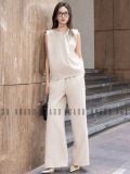  [TẶNG TÚI] Set áo quần nude xếp ly cổ [TÂM x ND] 