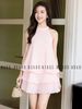  Đầm babydoll hồng cổ yếm tùng tầng 
