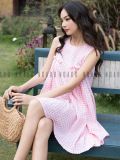  [TẶNG NÓN] Đầm caro hồng xếp ly đính nơ [TÂM x ND] 