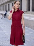 Đầm đỏ eo xếp ly [LM x ND] 