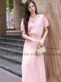  Set áo hồng tay phồng váy xếp ly [TÂM x ND] 