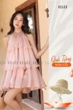  [TẶNG NÓN] Đầm yếm hồng tùng tầng [TÂM x ND] 