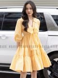  Đầm caro vàng babydoll [TÂM x ND] 