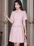  Đầm sơ mi hồng ngắn tay 