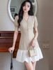  Đầm nude phối tùng bí trắng 