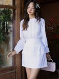  Set áo váy trắng phối ren [TÂM x ND] 