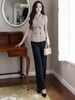  Set áo quần nâu cổ vest 