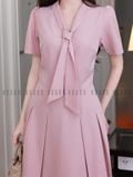 Đầm hồng cổ cà vạt 