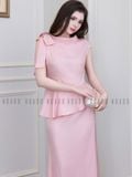  Set áo hồng cột nơ chân váy đuôi cá 