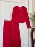  Set áo quần đỏ đô cổ tròn 
