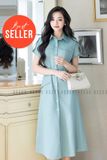  Đầm sơ mi xanh mint 