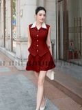  Set áo quần đỏ sát nách 