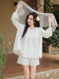  Set áo quần trắng babydoll 