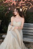  Đầm 2 dây maxi tùng nhún 