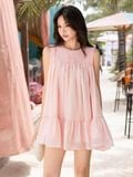  Đầm hồng babydoll tùng nhún [TÂM x ND] 