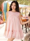 Đầm hồng babydoll tùng nhún [TÂM x ND] 